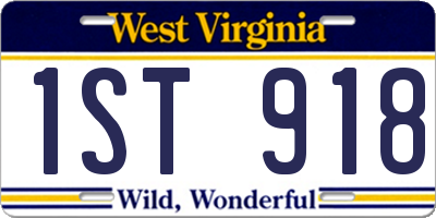 WV license plate 1ST918