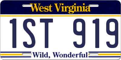 WV license plate 1ST919