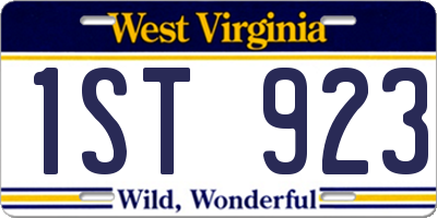 WV license plate 1ST923
