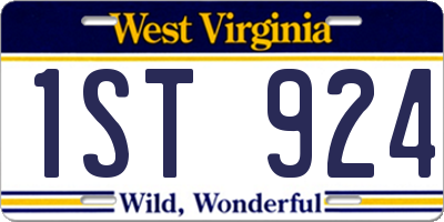 WV license plate 1ST924