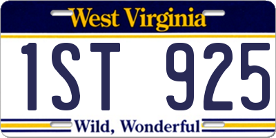 WV license plate 1ST925