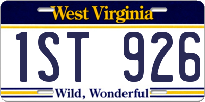 WV license plate 1ST926