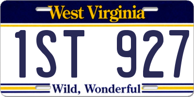 WV license plate 1ST927