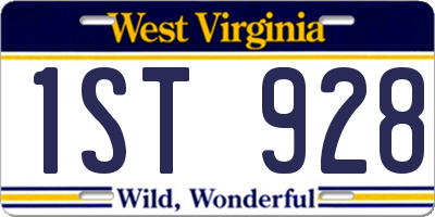 WV license plate 1ST928