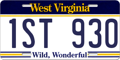 WV license plate 1ST930