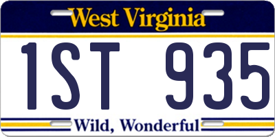 WV license plate 1ST935