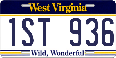 WV license plate 1ST936
