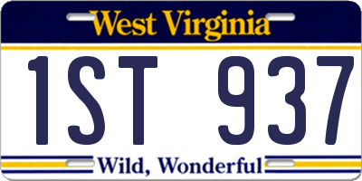 WV license plate 1ST937
