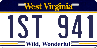 WV license plate 1ST941
