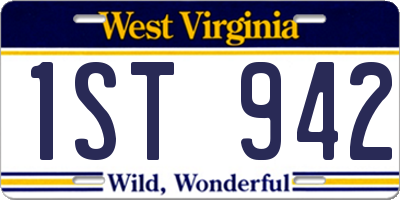 WV license plate 1ST942
