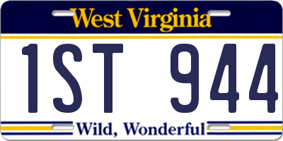 WV license plate 1ST944