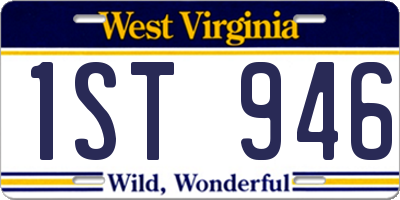 WV license plate 1ST946