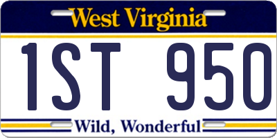 WV license plate 1ST950