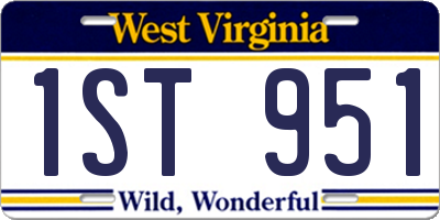 WV license plate 1ST951