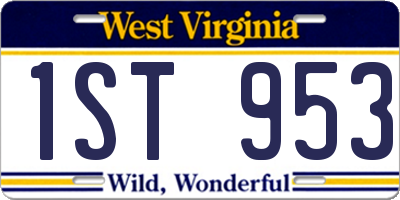 WV license plate 1ST953