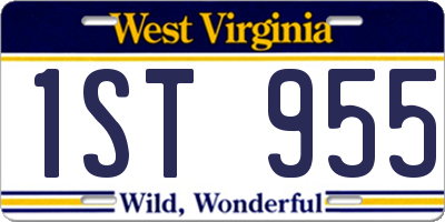 WV license plate 1ST955
