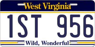 WV license plate 1ST956
