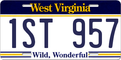 WV license plate 1ST957