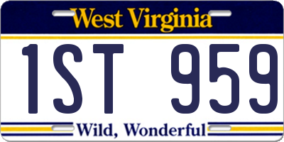 WV license plate 1ST959