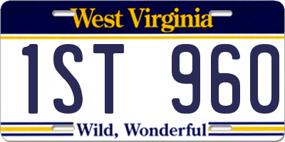 WV license plate 1ST960