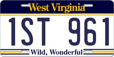 WV license plate 1ST961