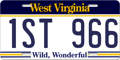 WV license plate 1ST966