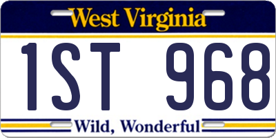 WV license plate 1ST968