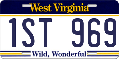WV license plate 1ST969
