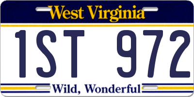 WV license plate 1ST972