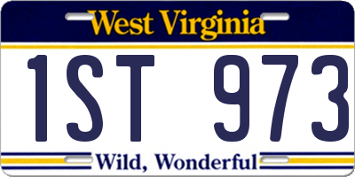 WV license plate 1ST973