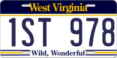 WV license plate 1ST978