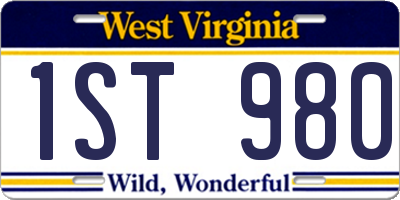WV license plate 1ST980