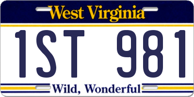 WV license plate 1ST981