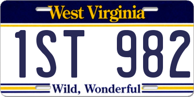 WV license plate 1ST982