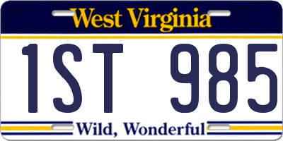 WV license plate 1ST985