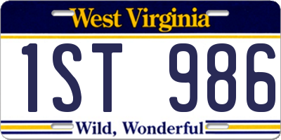 WV license plate 1ST986