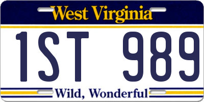WV license plate 1ST989