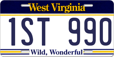 WV license plate 1ST990