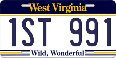 WV license plate 1ST991