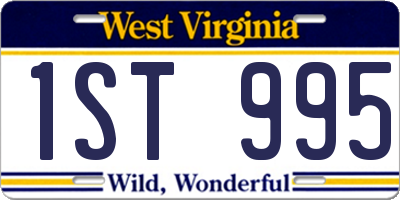 WV license plate 1ST995