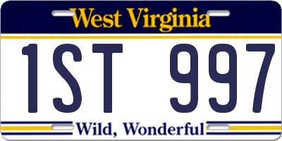 WV license plate 1ST997
