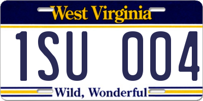 WV license plate 1SU004