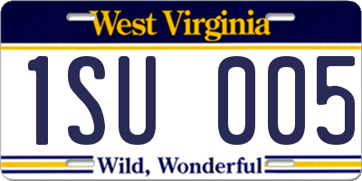 WV license plate 1SU005