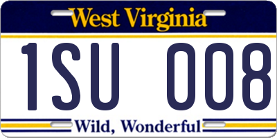 WV license plate 1SU008