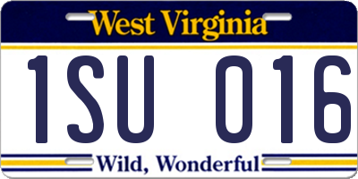 WV license plate 1SU016