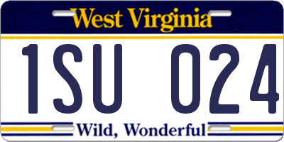 WV license plate 1SU024