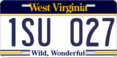 WV license plate 1SU027