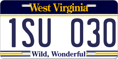 WV license plate 1SU030