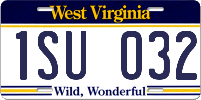 WV license plate 1SU032