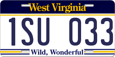 WV license plate 1SU033